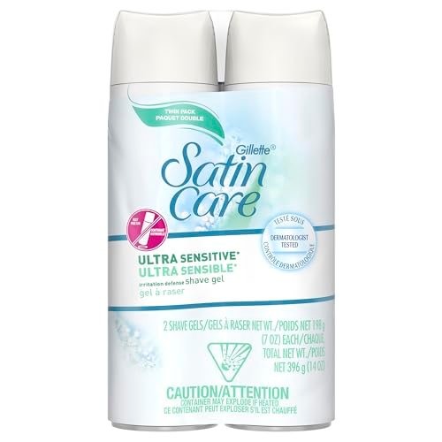 Gillette Venus Satin Care Ultra Sensitive Shave Gel for Women, Fragrance Free, 7 oz (Pack of 2) - görsel 14