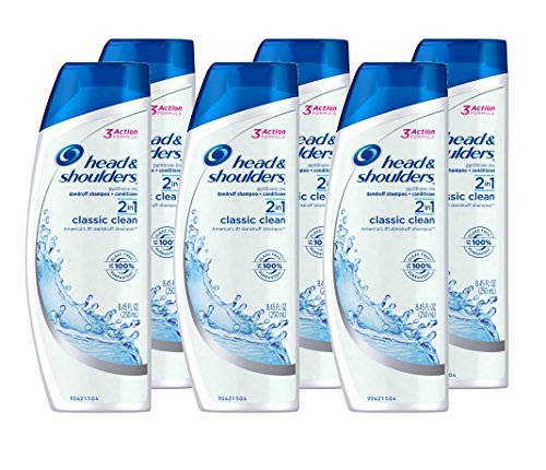 Head & Shoulders Classic Clean 2-in-1 Anti-Dandruff Shampoo and Conditioner, 8.45 fl oz (Pack of 6) Avelisse