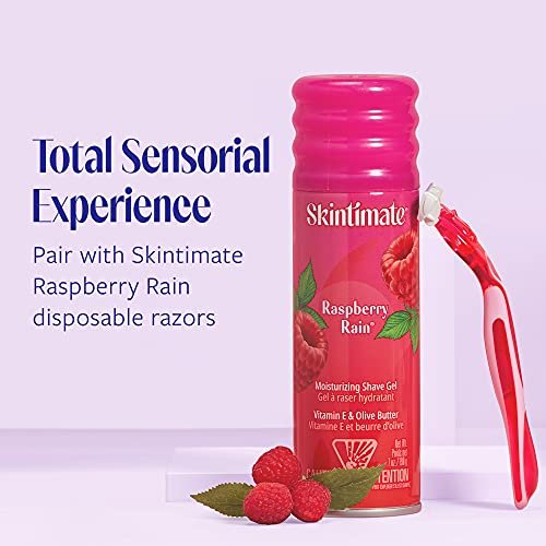 Skintimate Raspberry Rain Shave Gel for Women - 6 Pack, 7 oz Each | Moisturizing Shaving Cream Avelisse