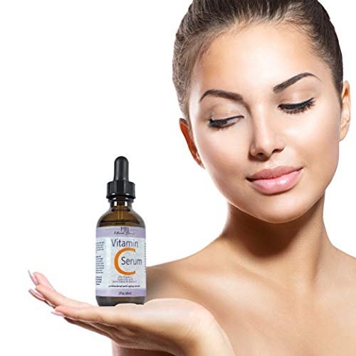 Double Sized (2 oz) Pure Vitamin C Serum for Face with Hyaluronic Acid - Anti Wrinkle, Anti Aging, Dark Circles, Age Spots, Pore Cleanser, Acne Scars, Organic Vegan Ingredients Avelisse