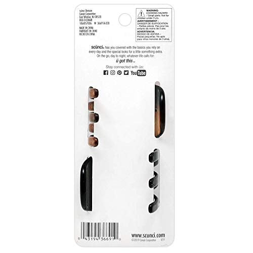 Scunci No-Slip Grip Chunky Jaw Clips - All-Day Hold, 2-Pack (Black & Tortoise) - görsel 10