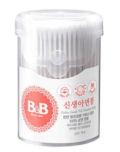 B&B Cotton Swabs 210 Count - Double Cotton Tipped Sticks for Gentle Cleaning - görsel 3
