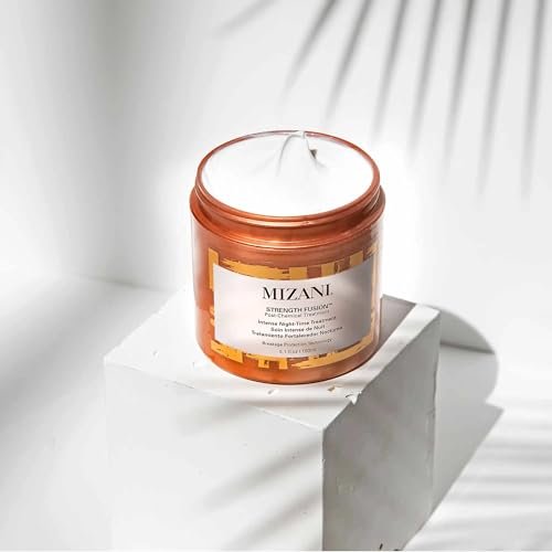 Mizani Strength Fusion Intense Night-Time Treatment – Deeply Nourishing Hair Mask with Shea Butter for Curly Hair (5.1 oz) Avelisse