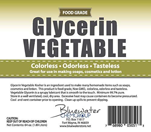 Vegetable Glycerin - Half Gallon (64oz) - All Natural, USP Grade - Premium Quality Liquid Glycerin for Skin, Hair, and DIY Beauty Products Avelisse