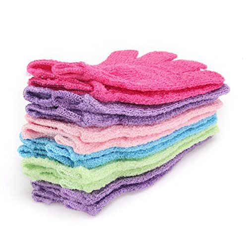 12 Pcs Exfoliating Shower Bath Gloves – Nylon Body Scrubbers for Smooth Skin (6 Pairs) - görsel 18