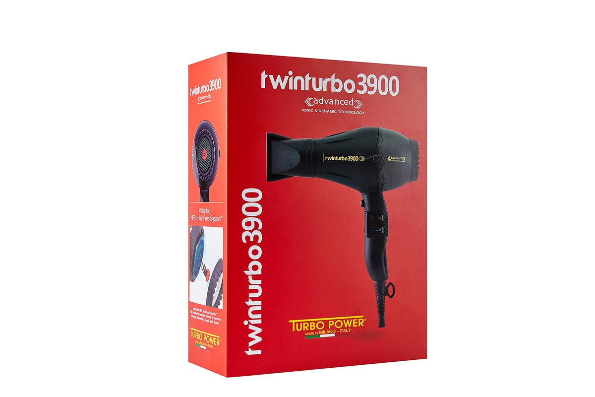 Turbo Power Twin Turbo 3900 Advanced Hair Dryer - Black (Ceramic, 1 Count) Avelisse