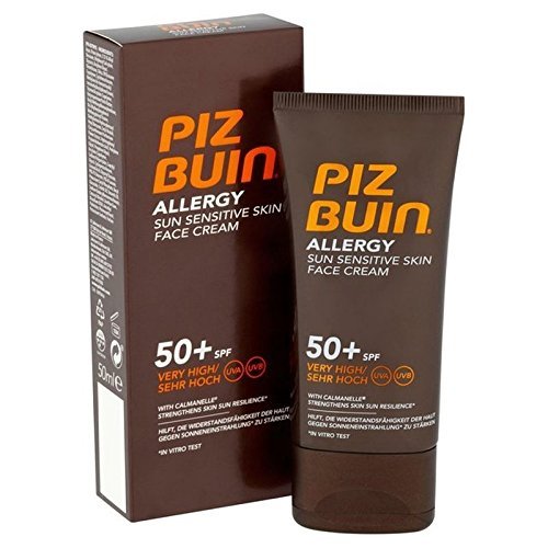 Piz Buin Allergy Face Cream SPF50+ 50ml (Pack of 2) - Hypoallergenic Sun Protection for Sensitive Skin - görsel 1
