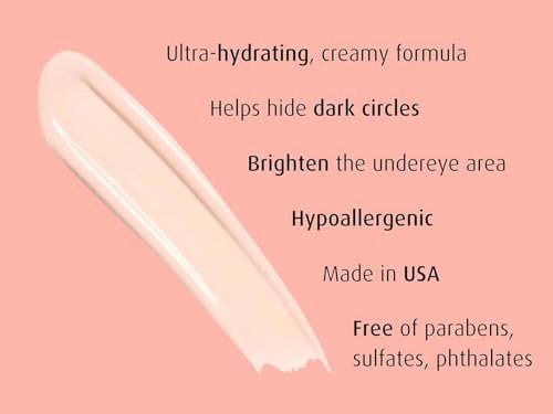 Lune+Aster RealGlow Undereye Brightener Concealer - Nude, 3.2 oz - Creamy Hydrating Formula for Dark Circles & Illuminated Eyes - Fragrance Free, Hypoallergenic, Dermatologist & Allergy Tested - Made in USA Avelisse