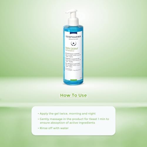 IsisPharma Teen Derm Gel Sensitive 250ml - Gentle Cleansing Gel for Sensitive Skin Avelisse