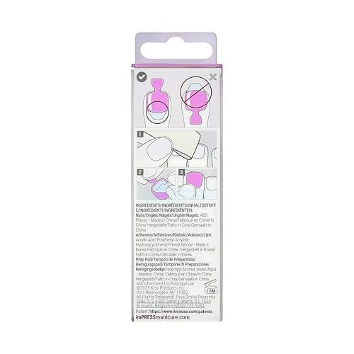 KISS imPRESS Color No Glue Pedi Press-On Toenails - Pink Squoval Shape, Large (24 Nails + Prep Pad + Manicure Stick + Mini File) - görsel 14