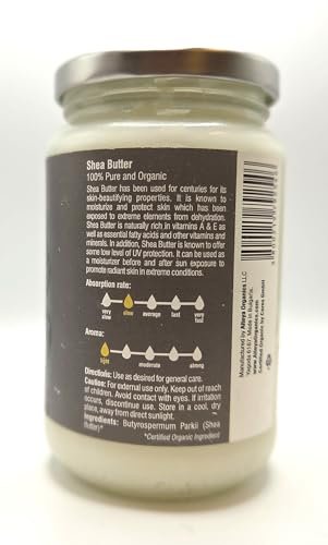 Alteya Organics 100% Pure Organic Shea Butter – 10.58 oz Glass Jar Avelisse