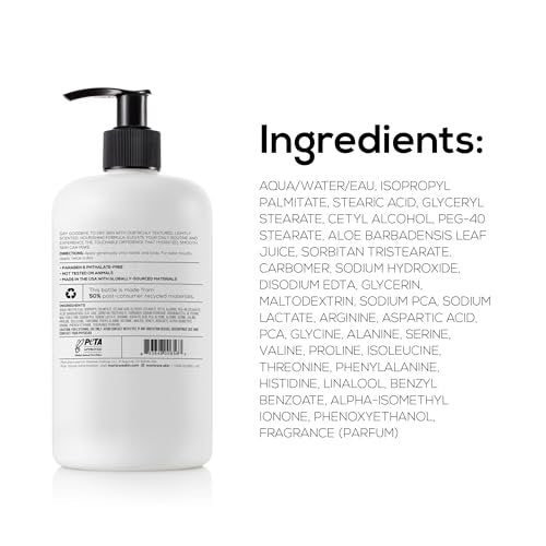 MARLOWE. Body Lotion for Men – Hydrating & Nourishing Daily Moisturizer for Dry Skin, Non-Oily, Clean Vegan Formula with Aloe Vera & Amino Acids, Original Fresh Sage & Fir Scent (15 oz Pump) Avelisse