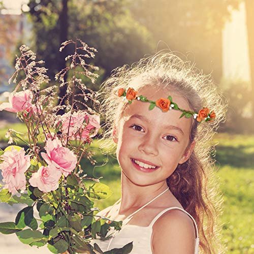 EBOOT Assorted Colored Flower Crown Wreath Headband Garland - 15 Pack Multicolor Floral Headpieces for Wedding, Festival, Vacation, Fairy Party & Photography Props - görsel 14