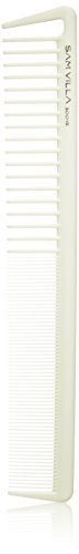 Sam Villa Signature Series Professional Short Cutting & Hair Parting Comb – Ivory Graphite Avelisse