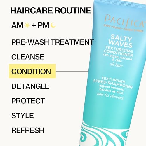 Pacifica Beauty Salty Waves Texturizing & Moisturizing Conditioner, Banana Scent, 8 Fl Oz - Vegan & Cruelty Free - görsel 18