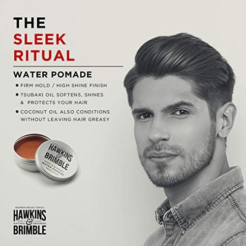 Hawkins & Brimble Strong Hold Hair Pomade for Men - 100ml Water-Based, Firm Hold with Natural Shine, Elemi & Ginseng Scent, Vegan, Easy Wash Avelisse