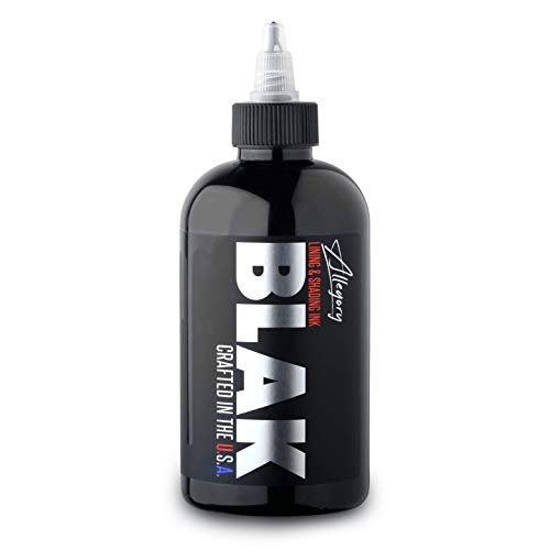Allegory Tattoo Ink – Blak Premium Black Tattoo Ink for Lining and Shading, Smooth Consistent Pigment, Vegan Friendly, Organic Ink, Made in USA, 8 oz Avelisse