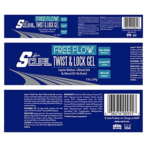 Luster's SCurl Free Flow Twist & Lock Gel - 9.5 oz for Defined Curls & Locs Avelisse