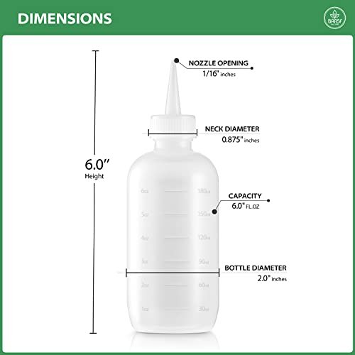 Bar5F Hair Color Applicator Bottles, 3-Pack, 6 oz Translucent Squeeze Dropper Bottle with Measuring Scale, BPA Free, Ideal for Salon, Oil, Hair Coloring, Scalp Treatment, Taming & Styling - görsel 8