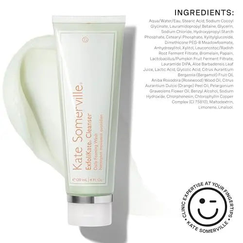 Kate Somerville ExfoliKate Cleanser – Daily Exfoliating Foaming Face Wash with Glycolic & Lactic Acid, Travel-Size 1.7 Fl Oz Avelisse