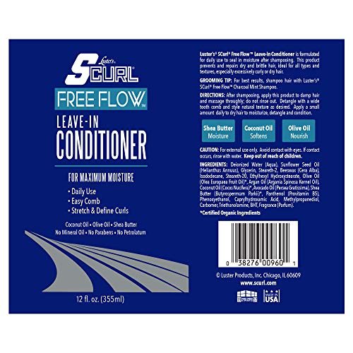 Luster's SCurl Free Flow Leave-In Conditioner for Curly and Low Porosity Hair - görsel 6
