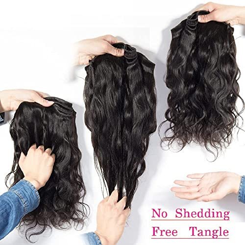Flady 10A Brazilian Body Wave 4 Bundles with Closure Unprocessed Virgin Human Hair Extensions (14 16 18 20+12 Inch) - görsel 10