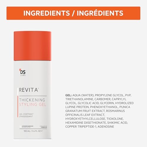 DS Laboratories Revita Hair Styling Gel - Medium Hold, Volumizing, Thicker-Looking Finish, Water-Based, No Flakes, 3.4 Fl Oz Avelisse