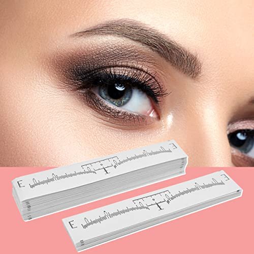 KINGMAS 100 Pack Disposable Eyebrow Rulers, Microblading Adhesive Brow Stickers & Stencil Guide Measuring Tool - görsel 14