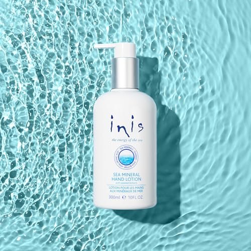 Inis the Energy of the Sea - Sea Mineral Hand Lotion, Lightweight Sink Side Hand Moisturizer with Seaweed, Shea Butter & Hyaluronic Acid, Clean Ocean Fresh Scent, 10 fl oz Avelisse