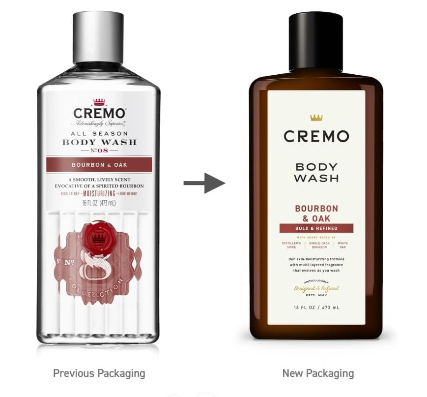 Cremo Bourbon & Oak Body Wash, 16 oz (Pack of 3) - Premium Men's Grooming Avelisse
