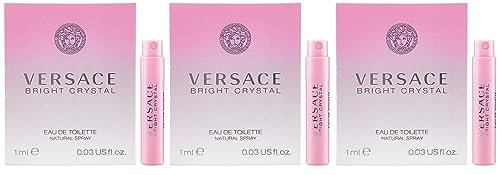 Versace Bright Crystal Eau De Toilette Travel Vials (Lot of 3) – 0.03 oz / 1 ml Each - görsel 2