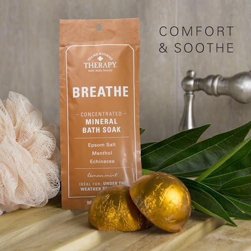 Village Naturals Therapy Breathe Concentrated Mineral Bath Soak, Lemon Mint, 2 oz (Pack of 12) Avelisse