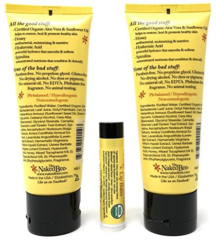 The Naked Bee Orange Blossom Honey Lotion and Lip Balm Set – Hydrating, Moisturizing, Natural Skin Care, Cruelty Free (3 Piece Set) Avelisse