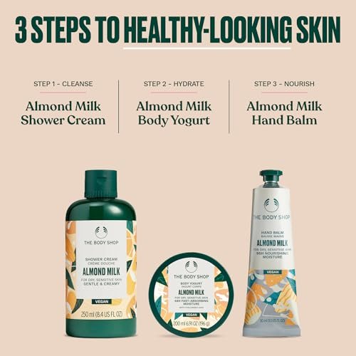 The Body Shop Almond Milk Body Yogurt - 48hr Moisturizer for Sensitive & Dry Skin, 100% Vegan, 6.98 Fl Oz Avelisse