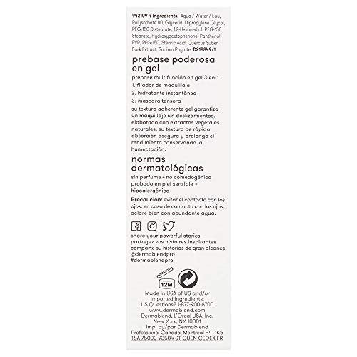 Dermablend Insta-Grip Jelly Primer Face Makeup - Silicone-Free Face Primer for Dry Skin, Pore Minimizing with 24HR Wear, 1.0 Fl Oz Avelisse