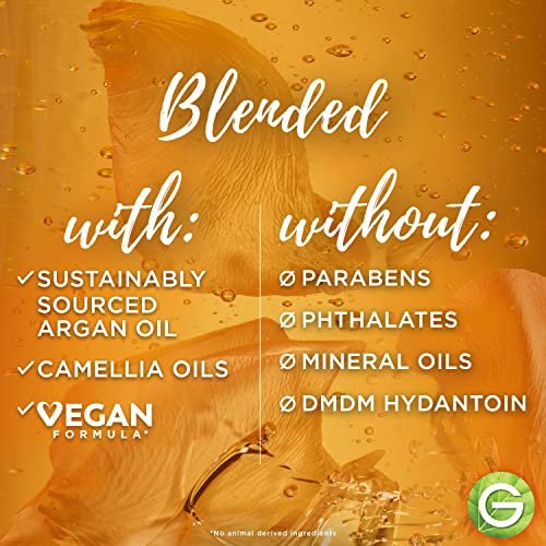 Garnier Whole Blends Moroccan Argan & Camellia Oils Illuminating Shampoo for Silky Shine, 12.5 Fl Oz (Pack of 3) Avelisse