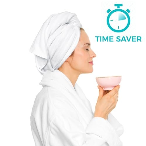 Bondi SPA Microfiber Hair Towel XL – Super Absorbent, Anti-Frizz & Fast Drying (42x22 Inches, White) - görsel 18