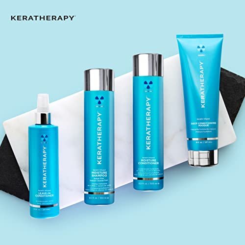 KERATHERAPY Keratin Infused Moisture Leave In Conditioner Spray - 8.5 oz - Hydrating Leave-In with Jojoba Oil & Arginine for Damaged Hair Avelisse