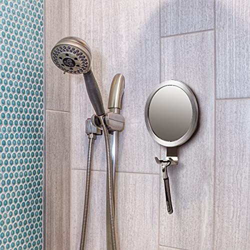 Ettori Fogless Shower Mirror with Razor Holder - Aluminum, Anti-Fog, Suction Mount Avelisse