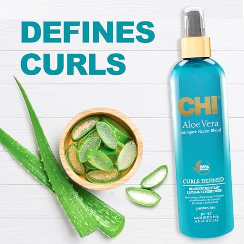 CHI Aloe Vera Humidity Resistant Leave-In Conditioner - Defined, Smooth & Frizz-Free Curls - Sulfate, Paraben & Cruelty-Free - 6 oz Avelisse