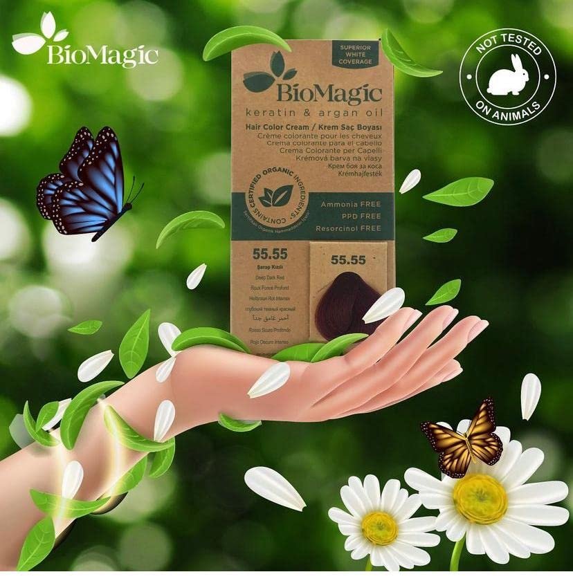 BioMagic Permanent Hair Color 3.00 Dark Brown - Ammonia Free with Keratin & Argan Oil, Organic Ingredients - görsel 5