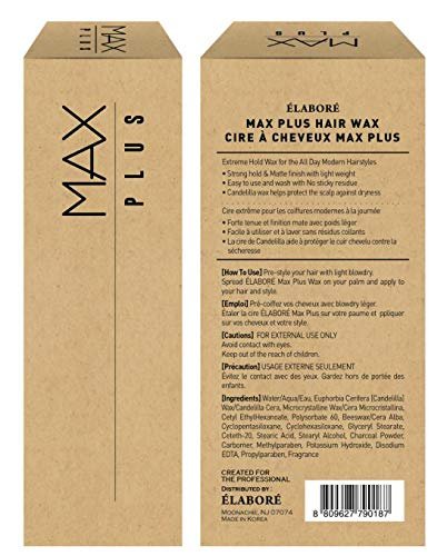 Elabore MAX Plus Hair Wax - Strong Hold & Natural Shine for Men, 100ml Avelisse