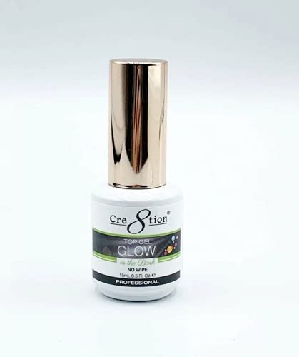 Cre8tion Glow in The Dark Soak Off Top Coat Gel Polish - LED UV Lamp Required - 0.5 fl oz Avelisse
