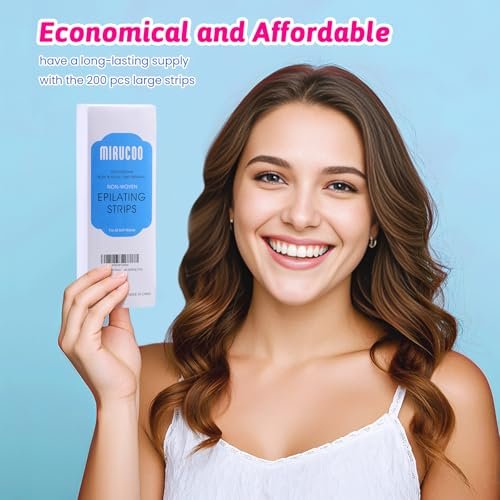 Mirucoo 200 Pieces Large Non-Woven Wax Strips for Body and Facial Hair Removal, Salon Quality Epilating Strips - görsel 14