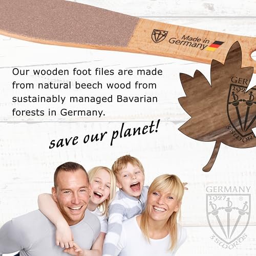 3 Swords Germany Premium Foot File – Natural Beech Wood, Dual-Sided for Smooth & Rough Callus Removal, Made in Germany Avelisse