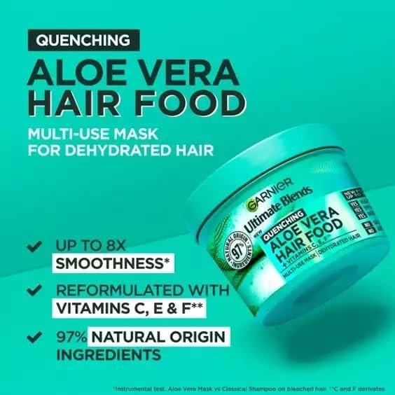 Garnier Fructis Aloe Vera Hair Food 100h Moisture Multi-Use Mask for Dry Hair & Scalp - 400ml Avelisse