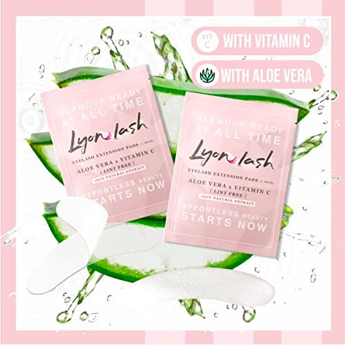100 Pairs Under Eye Gel Pads for Eyelash Extensions – Lint-Free Hydrogel Eye Patches with Aloe Vera by Lyon Lash Avelisse