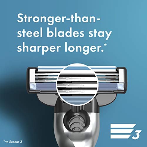 Gillette Mach 3 Razor Refills - 12 Cartridges, Silver Avelisse