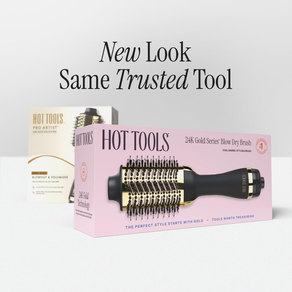 HOT TOOLS 24K Gold Blow Dryer Brush - Round Brush Blow Dryer for Salon-Worthy Blowouts in One Step Avelisse