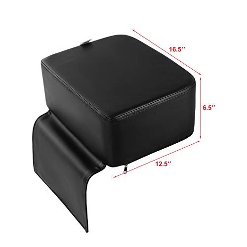 Artist hand Barber Booster Seat for Kids - 6.5" Thick Toddler Booster Seat for Hair Cutting with Foot Protector, Black Synthetic Leather Avelisse
